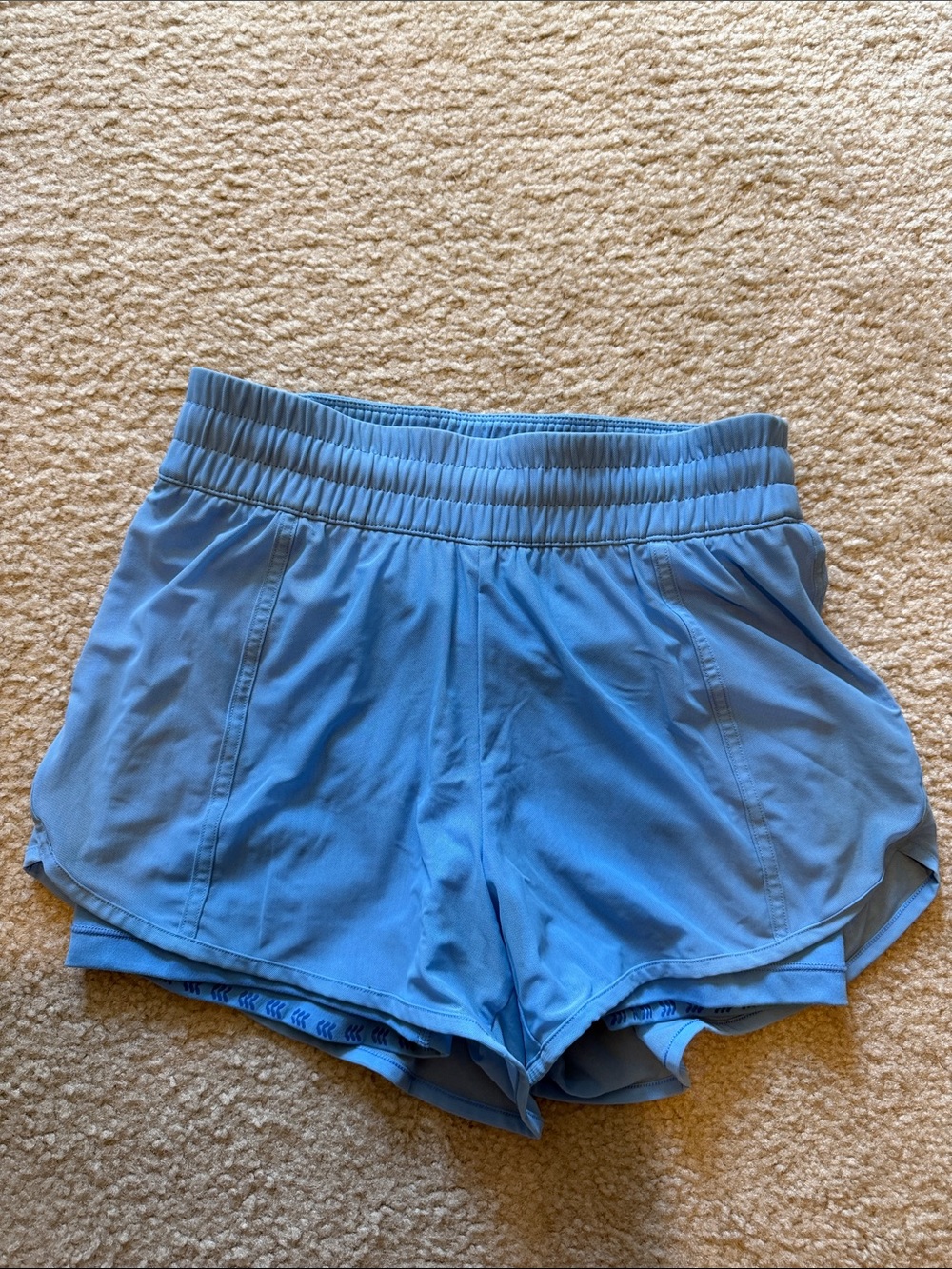 all in motion lined Light Blue Women's Athletic Shorts with Elastic Waistband